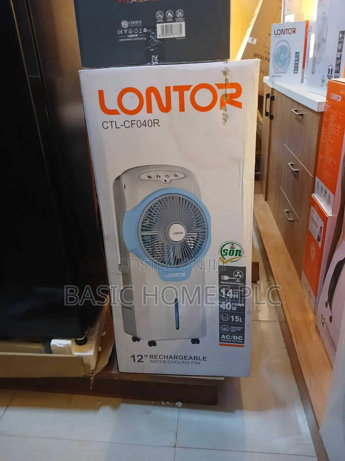 Lontor Rechargeable Water Box Fan