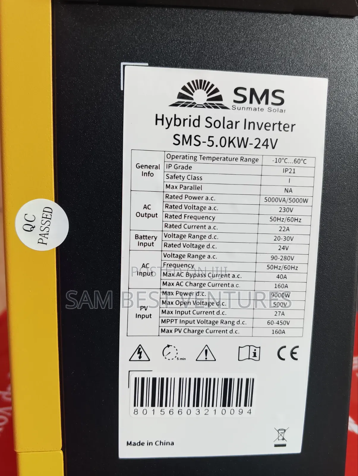 5kva 24v SMS Solar Hybrid Inverter