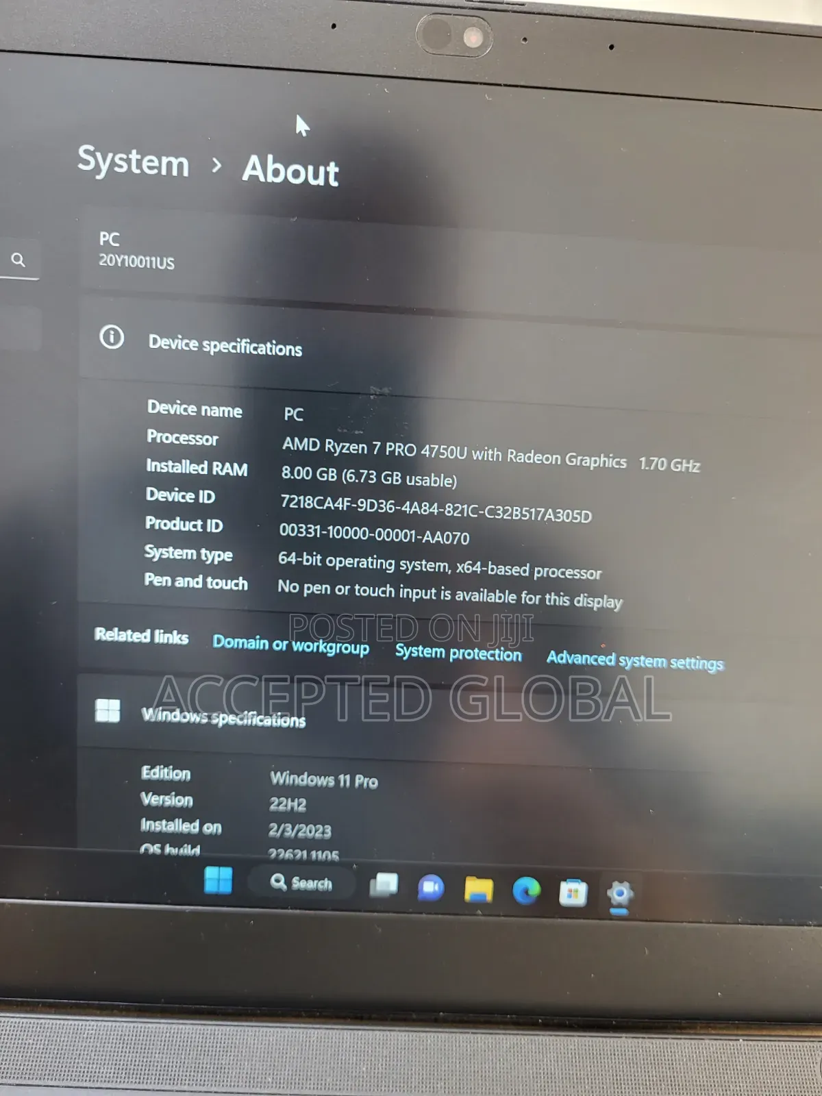 Laptop Lenovo ThinkPad P14s 8GB AMD Ryzen 7 SSD 256GB