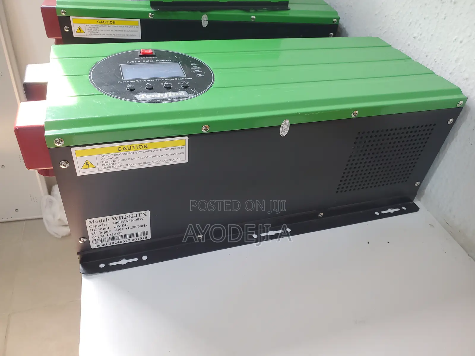 Preowned Techfine 2kVA / 1600W Pure Sine Wave Inverter (24V)