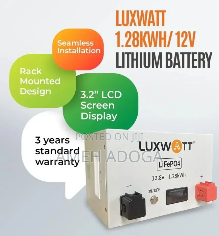 Luxwatt 12.8V 1.28KWh Lithium Battery (12V 100Ah) With Free Delivery