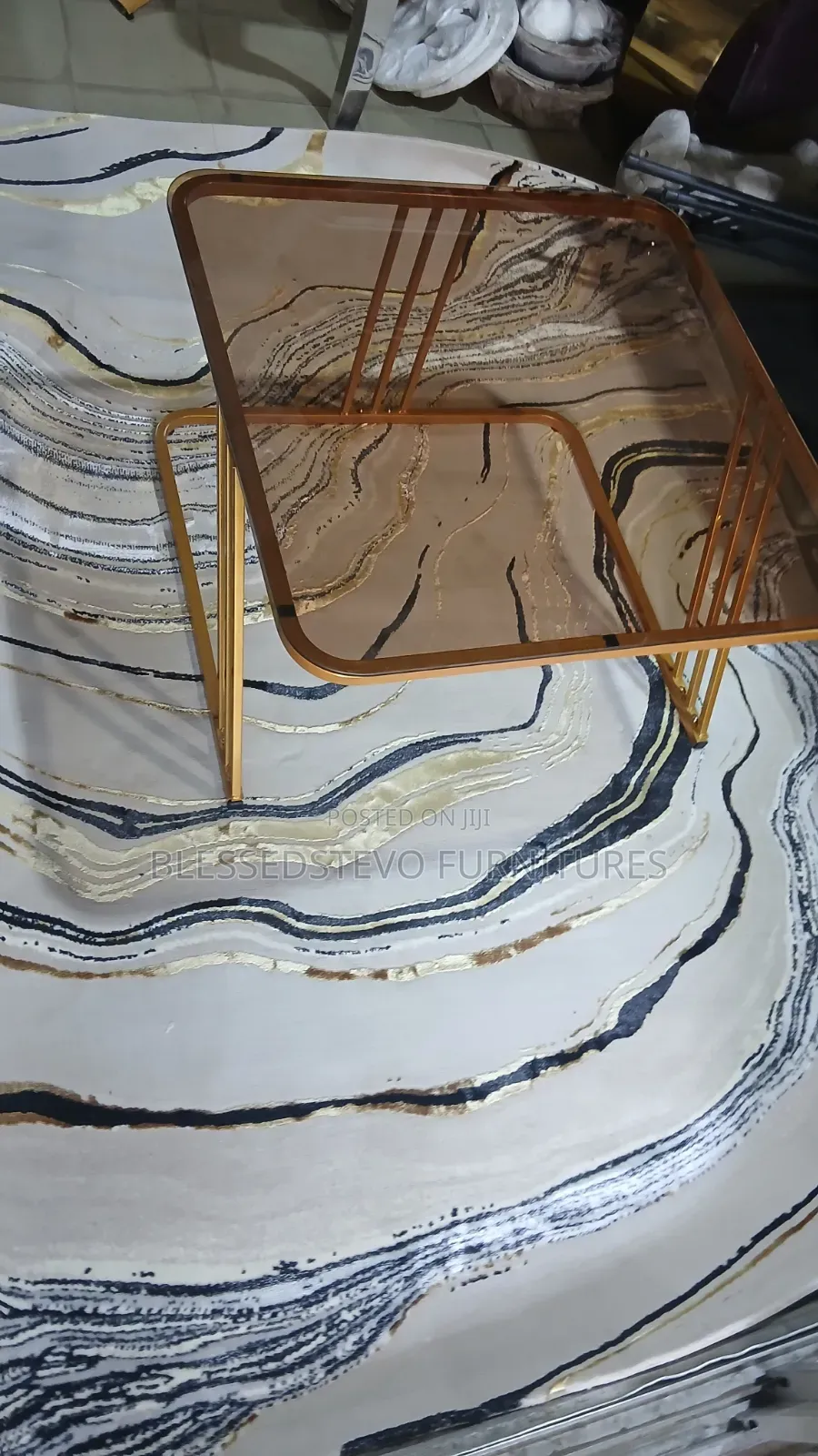 Gold Center Table Size 80 by 80