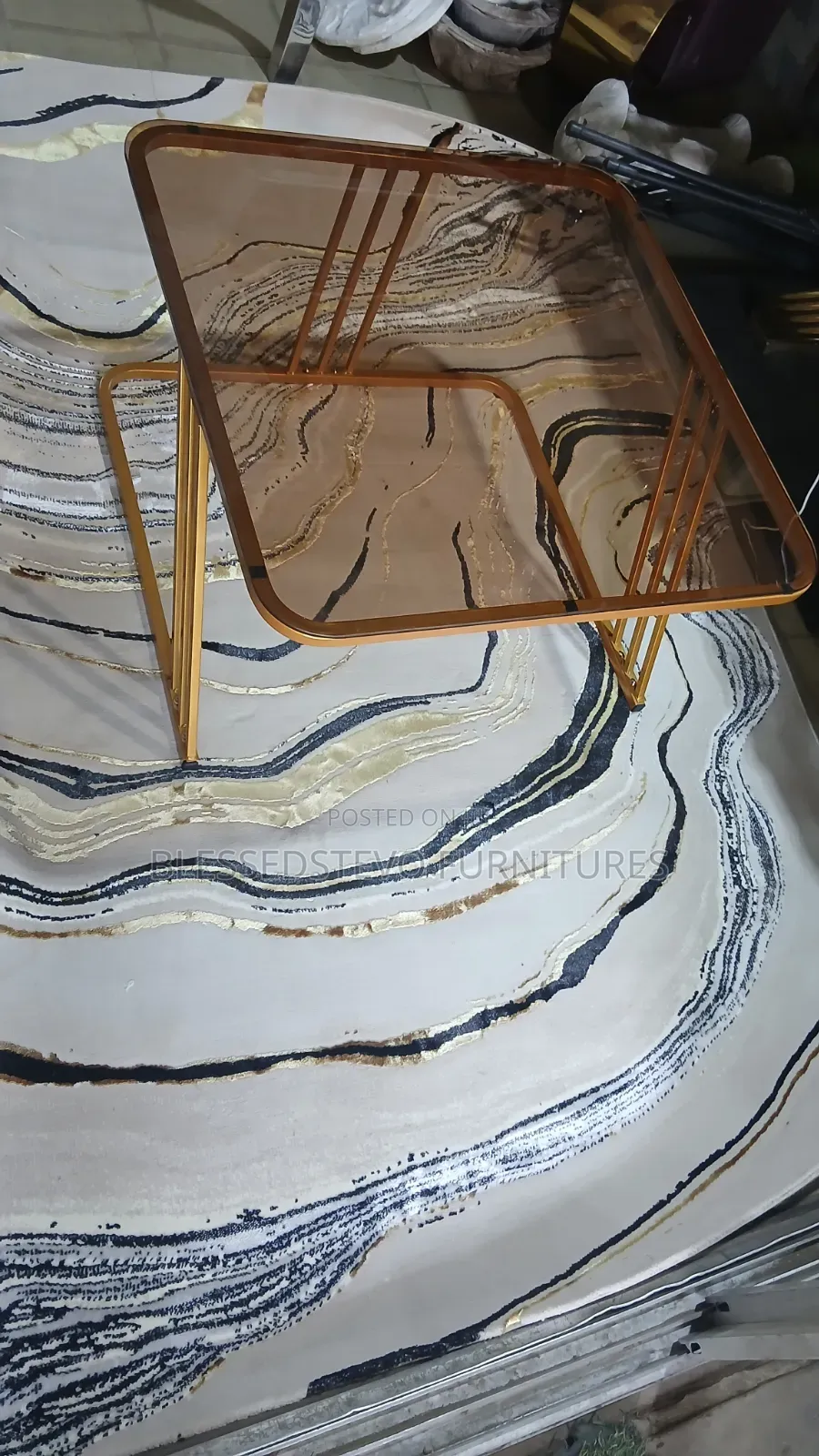 Gold Center Table Size 80 by 80