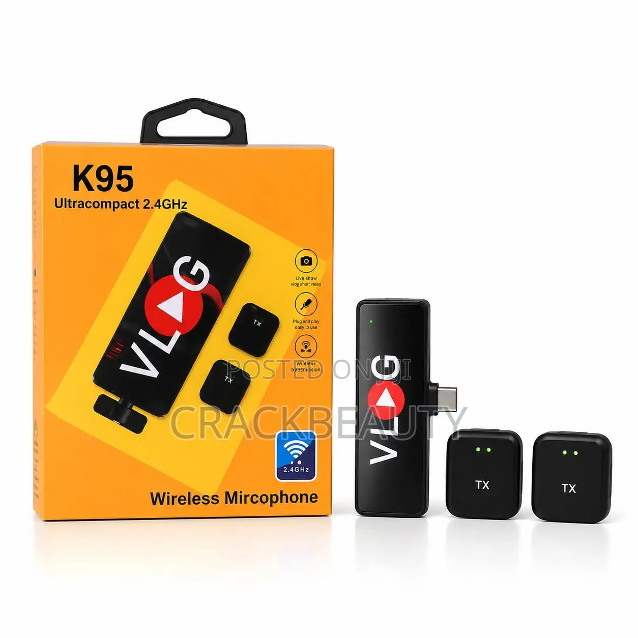 Ultra Compact 2.4GHZ Wireless Microphone VLOG