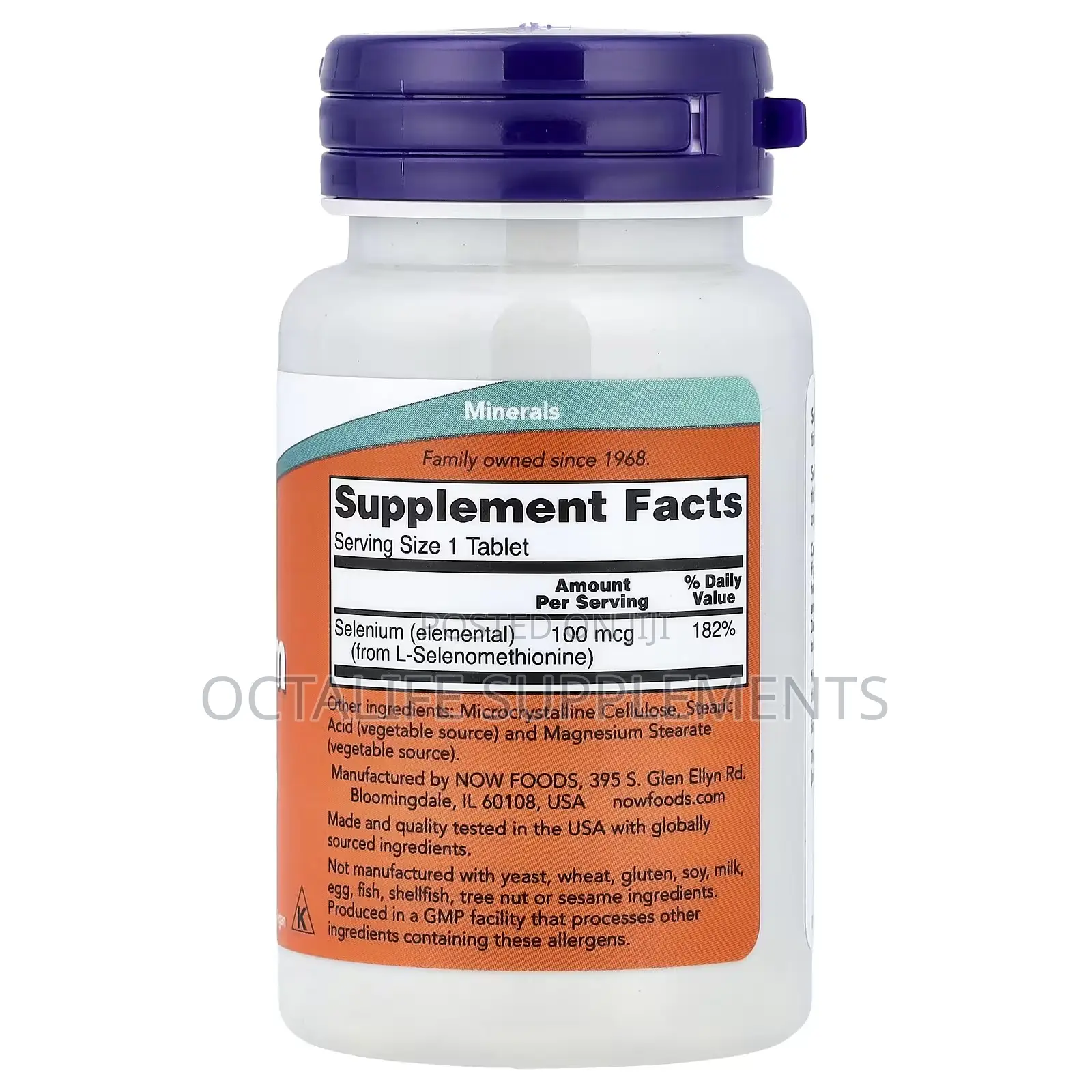 NOW Foods, Selenium, 100 McG, 100 Tablets