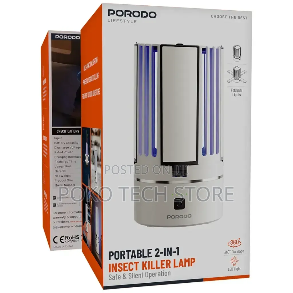 Porodo Lifestyle Portable 2-in-1 Insect Killer Lamp