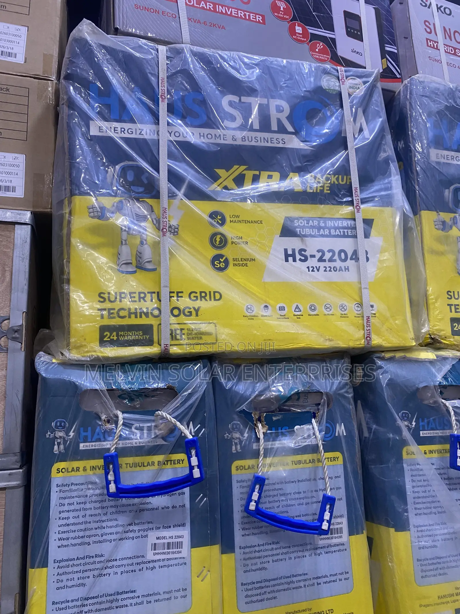220ah 12v Haustrom Solar Tubular Batteries Available Now