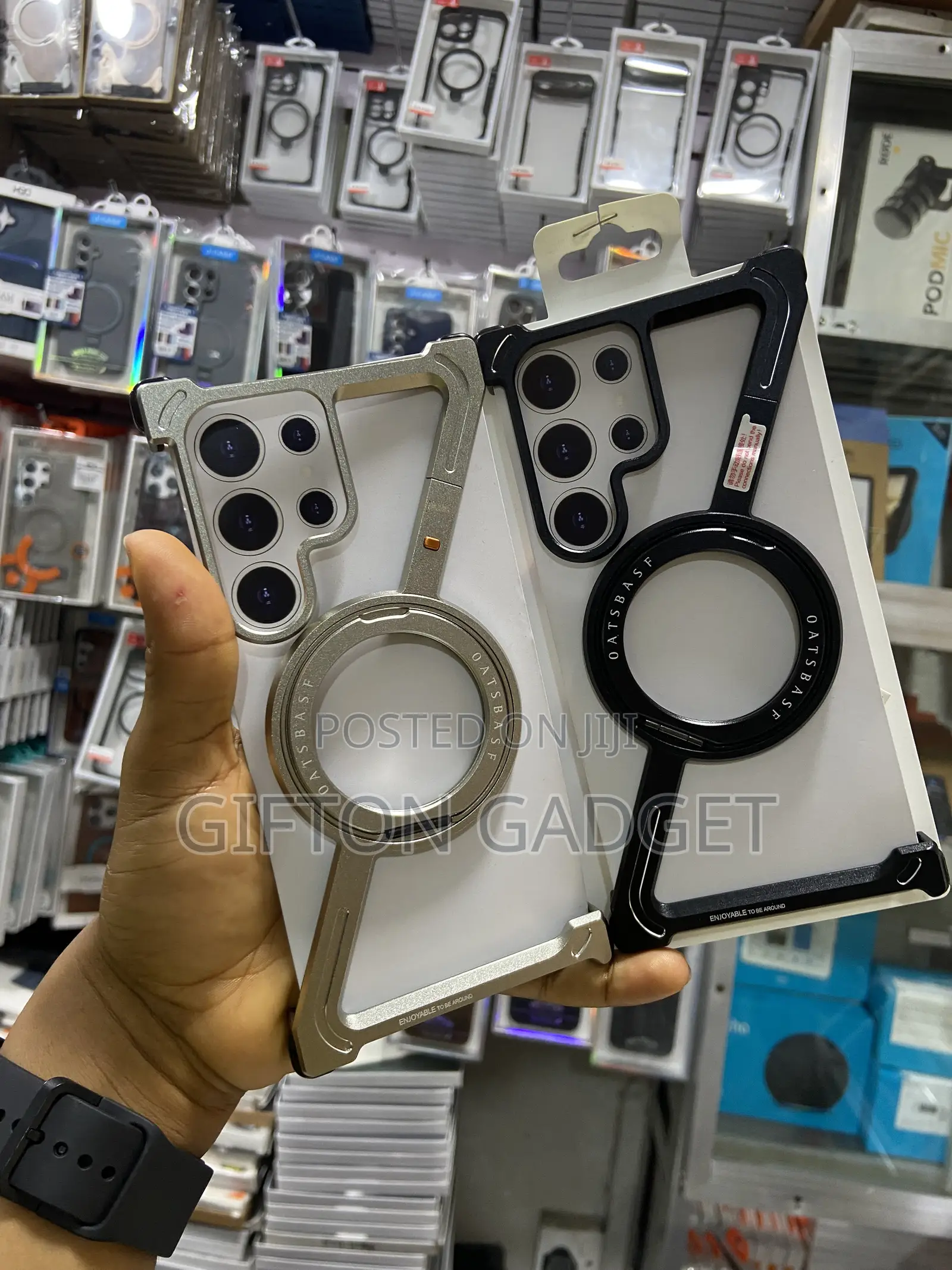 Aluminum Metal Frame Case With MagneticRing Kickstandfor S24/S23Ultra