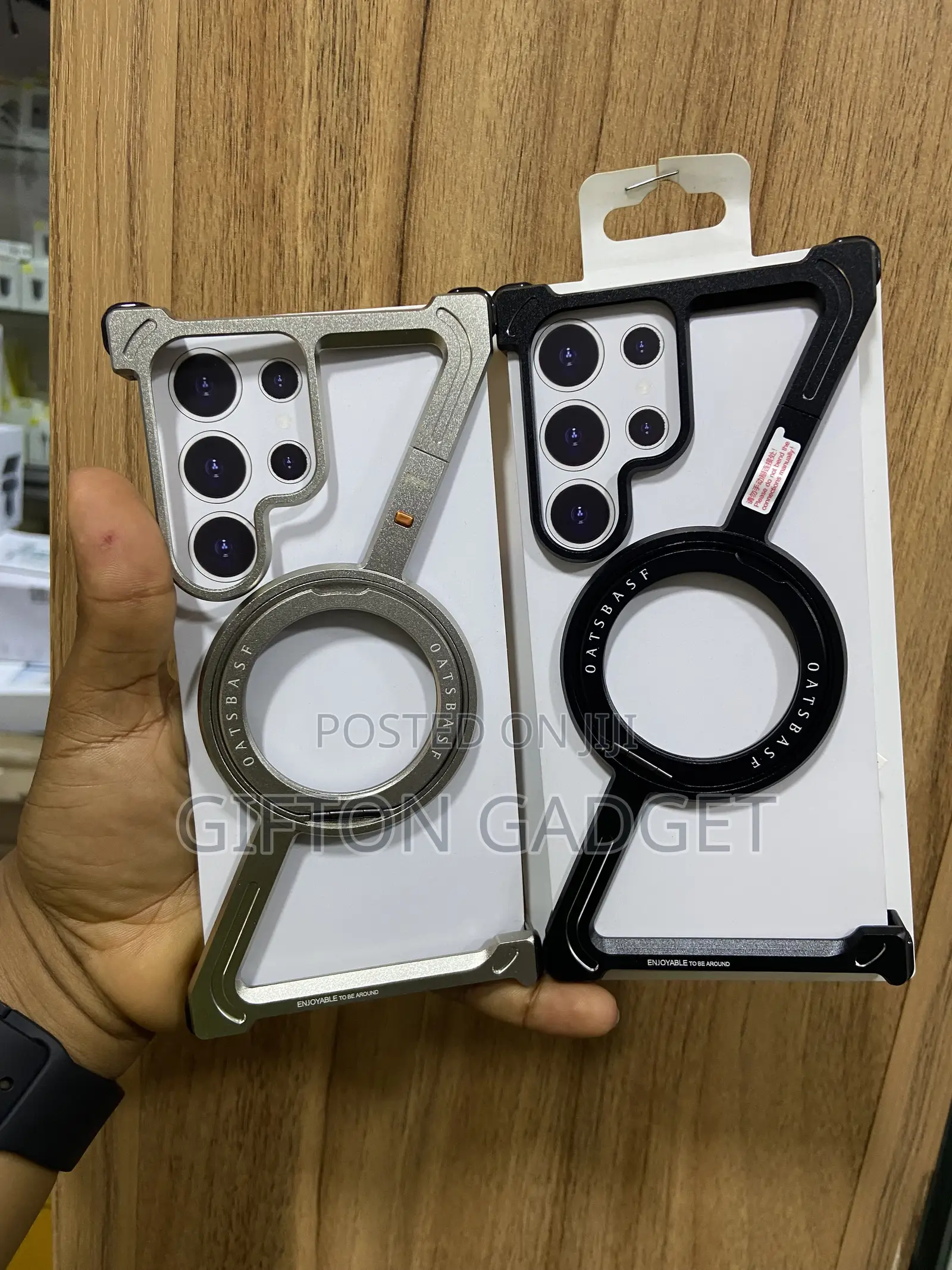Aluminum Metal Frame Case With MagneticRing Kickstandfor S24/S23Ultra