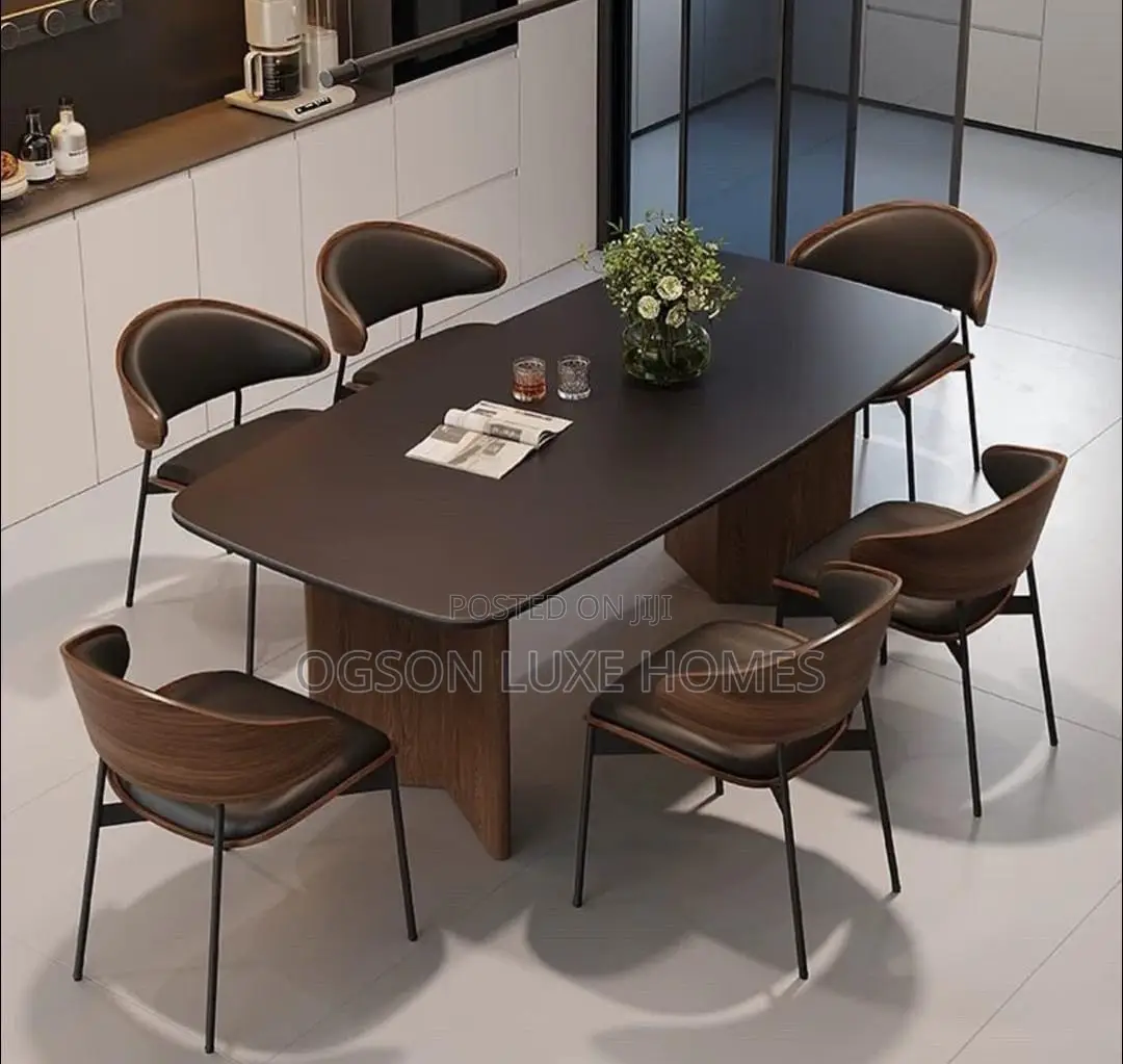 Exclusive Imported Dining Set and Six Chair With Wooden Backrest