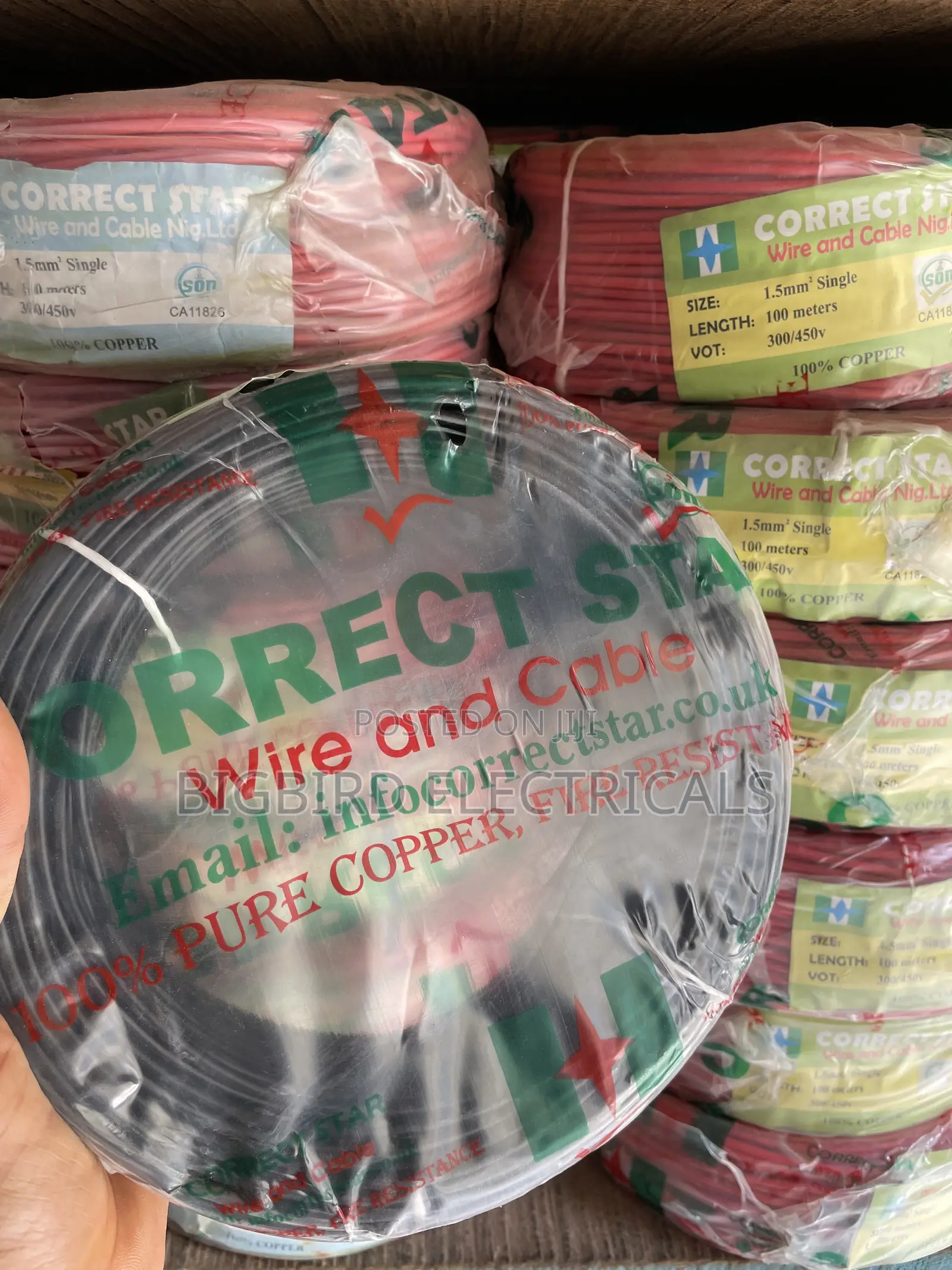 Correct Star 1.5mm Single Core Cable 100m - 100% Pure Copper