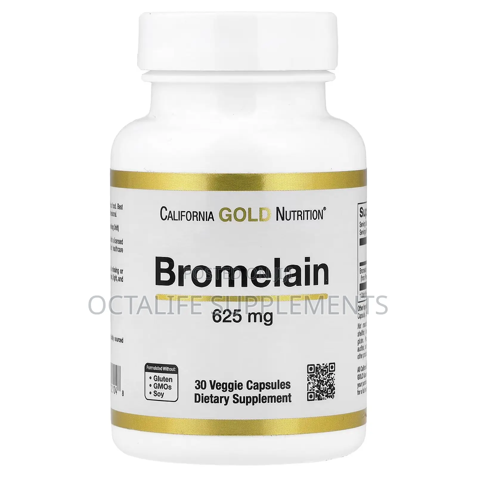 California Gold Nutrition, Bromelain, 625 Mg, 30 Veggie Capsules