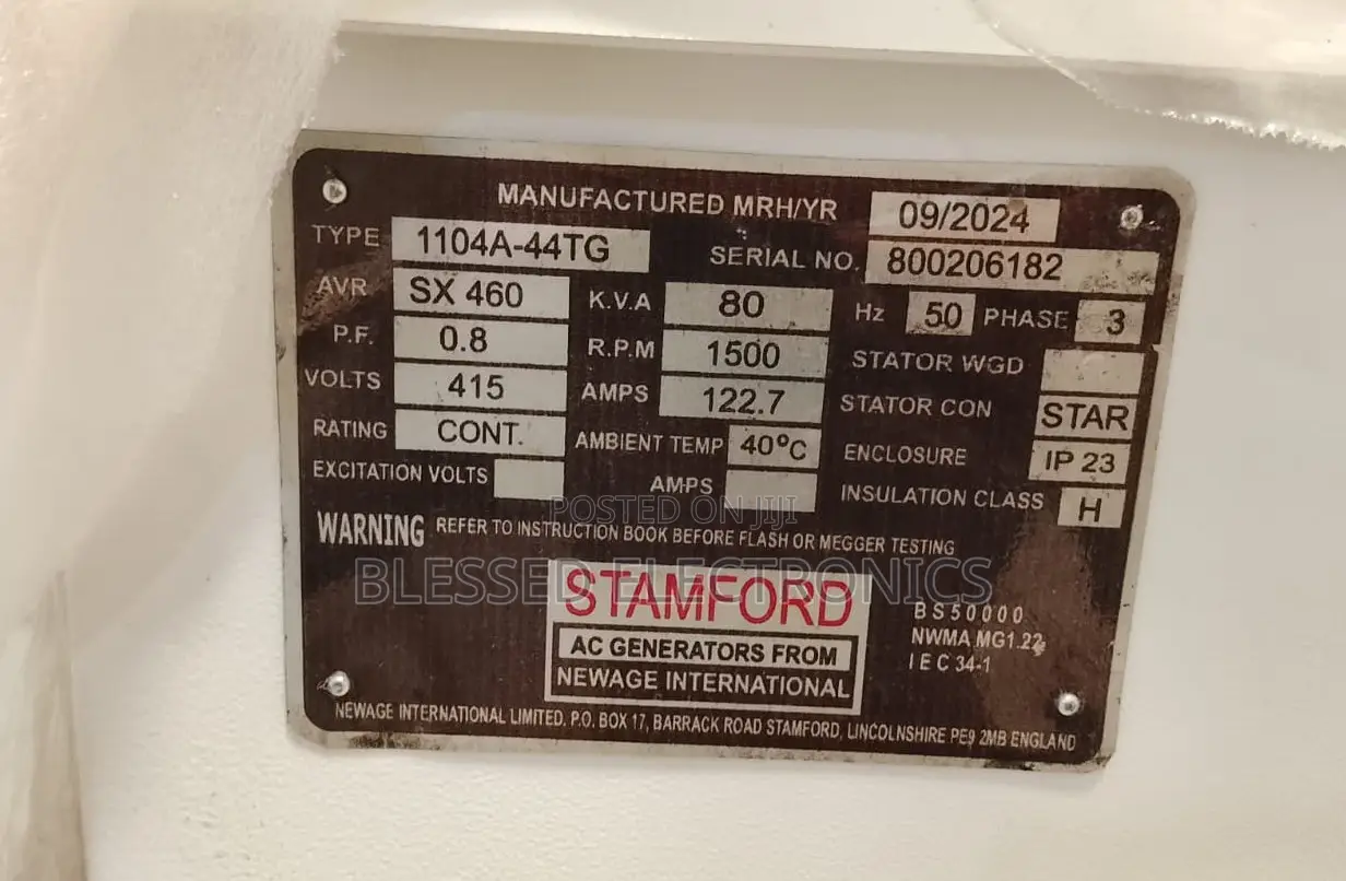 Perkins 80kva Made in UK Diesel Soundproof Generator 100% Copper Wire