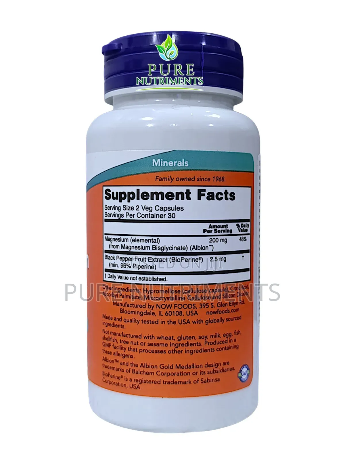 Now Magnesium Glycinate 200mg With Bioperine 60 Caps_ Sleep and Relax