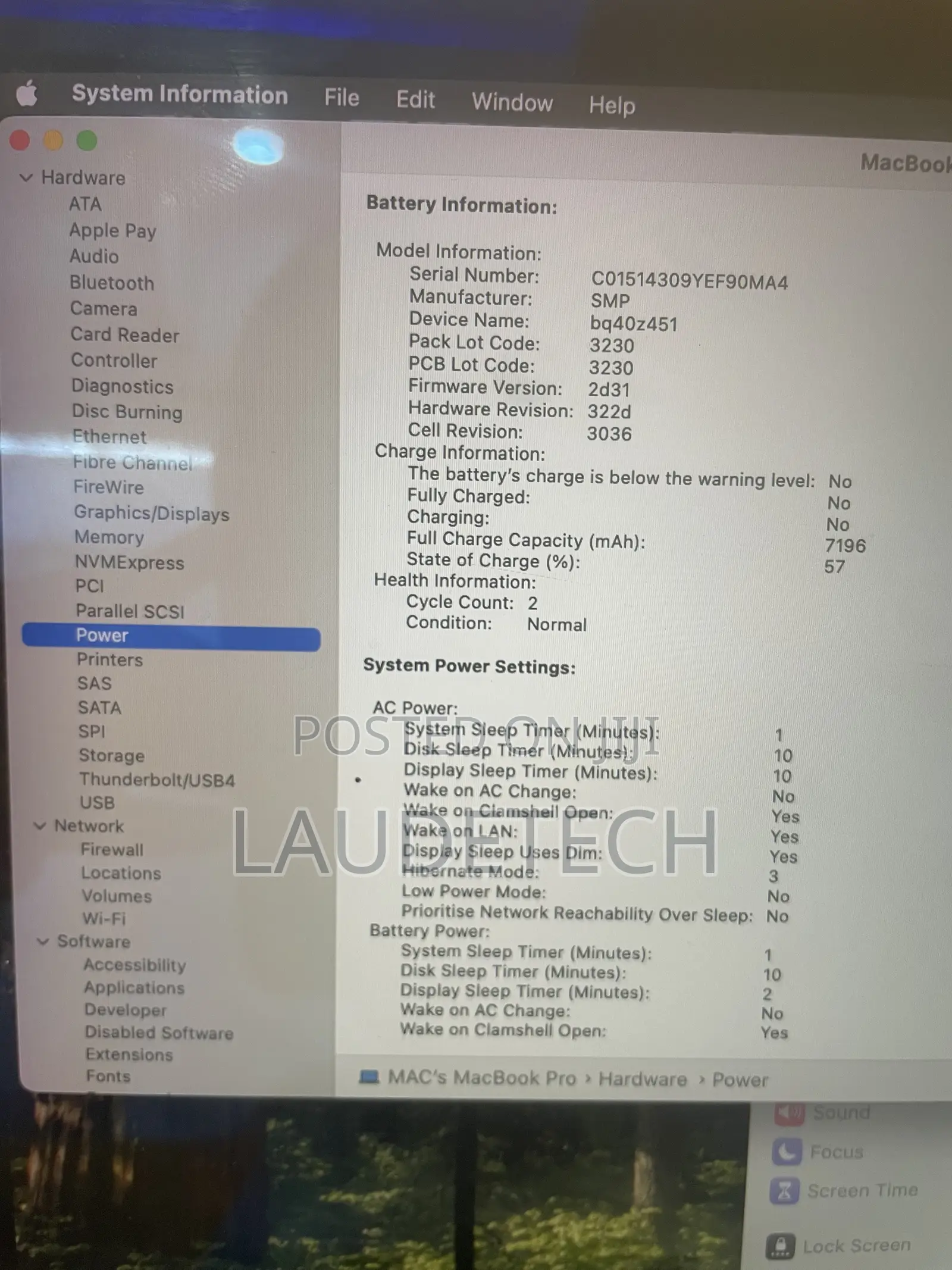 Laptop Apple MacBook Pro 2019 16GB Intel Core i7 SSD 256GB