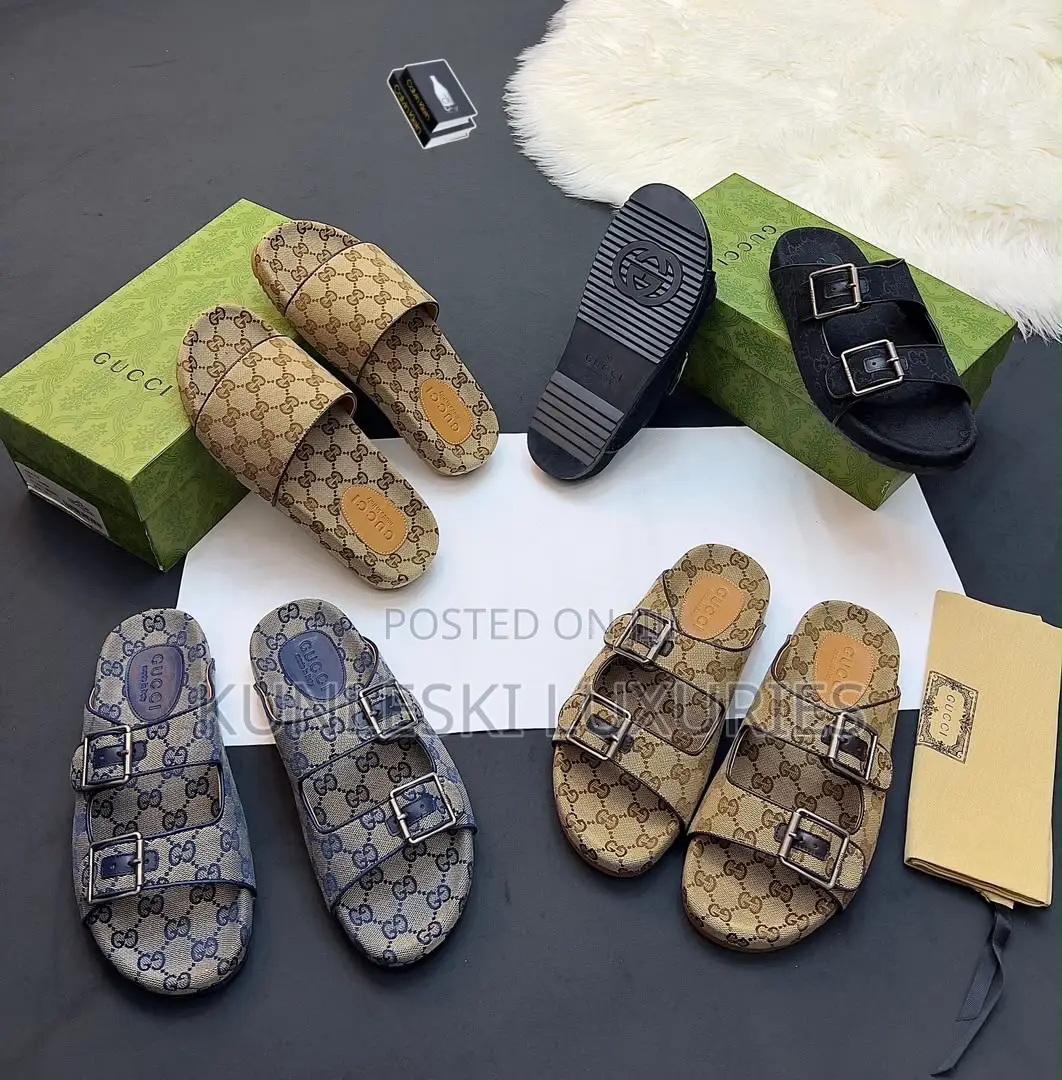 Original Gucci GG Canvas Slide Sandal