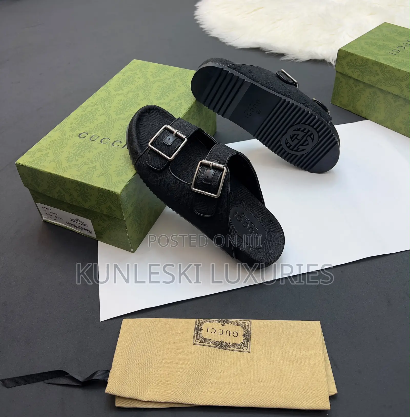 Original Gucci GG Canvas Slide Sandal