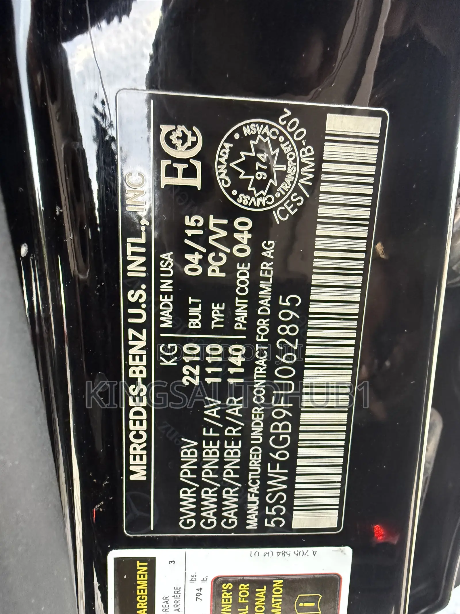 Mercedes-Benz C400 4Matic AWD Sedan (3.0L V6 7A) 2015 Black