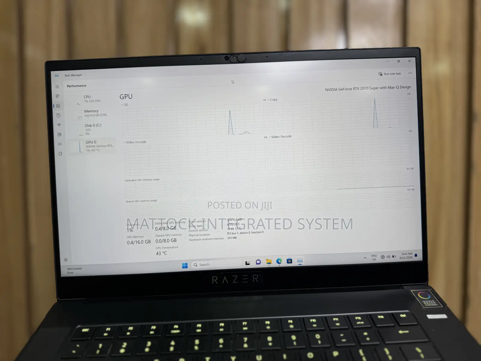 Laptop Razer Blade Advanced 16GB Intel Core i7 SSD 2T