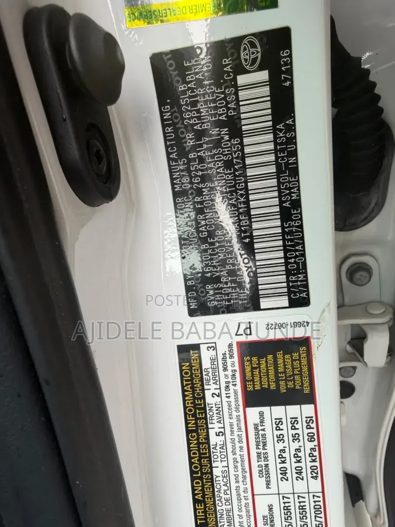 Toyota Camry 2016 White