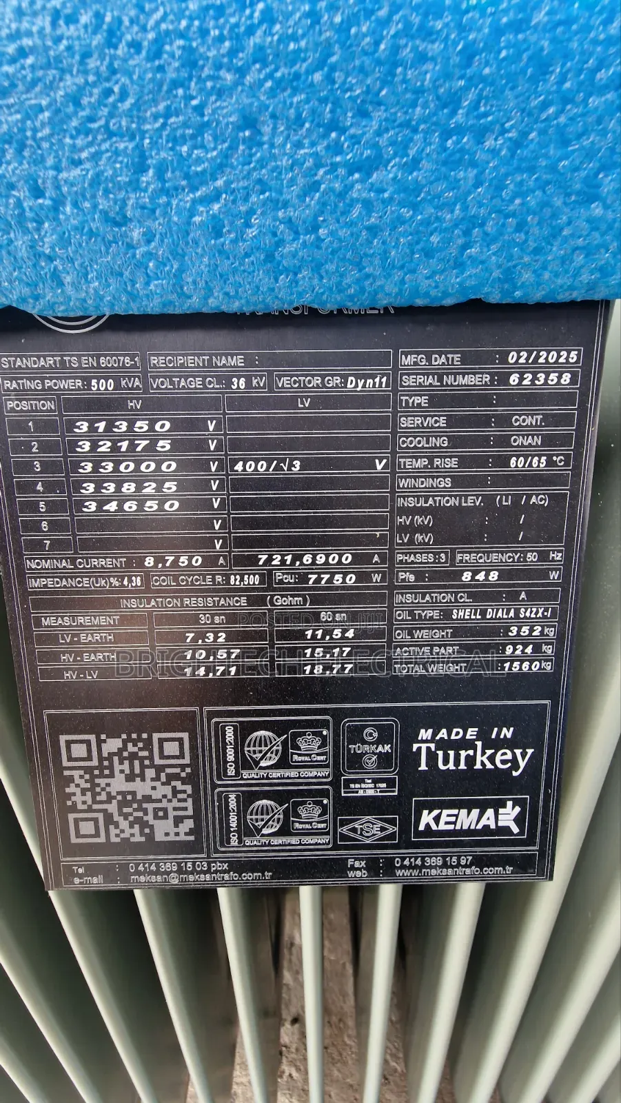 500kv 33kva Transformer Mekesan