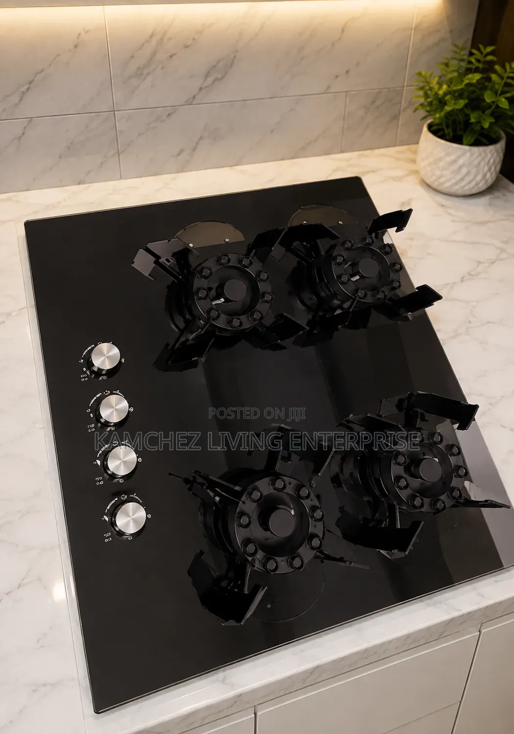 Luxury 4-Burner Built-in Gas Hob - Flip Up