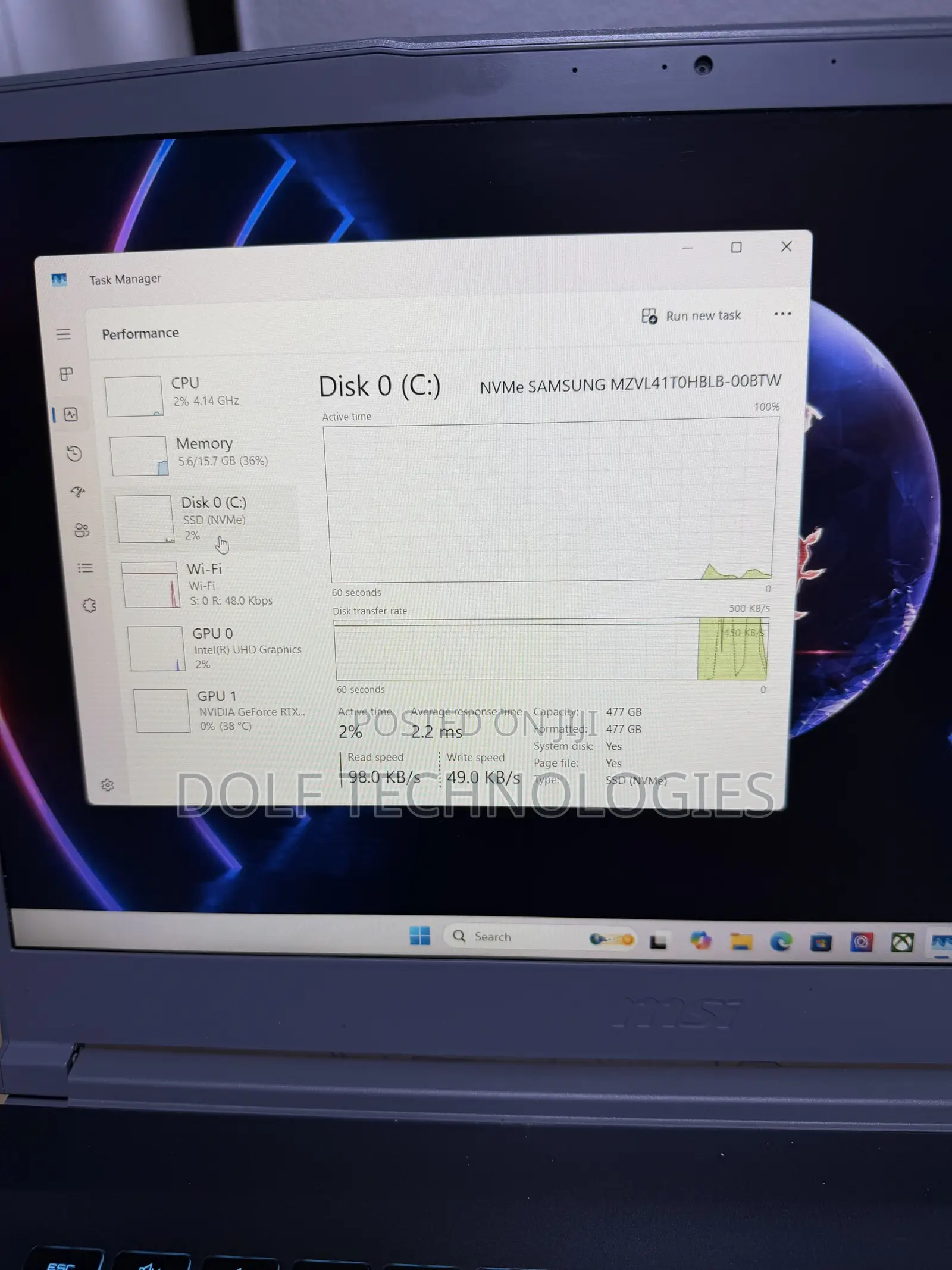 Laptop MSI GF65 Thin 10UE 16GB Intel Core i5 SSD 512GB