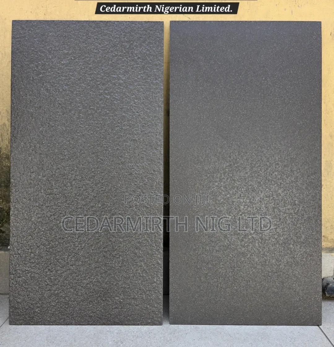 Italian Standard 30x60 Vetrified Rough Plain Dark Grey Tiles