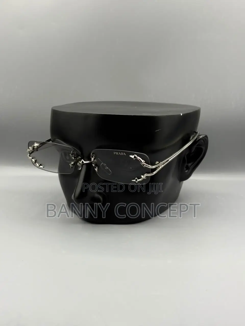 Prada-Style Rimless Fashion Sunglasses