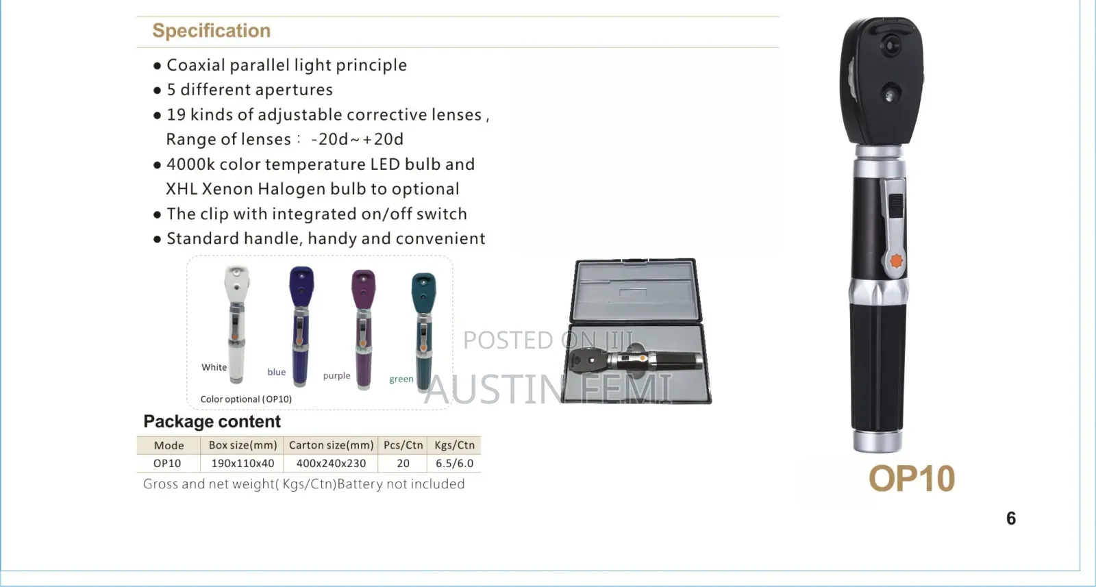 Quality Direct Ophthalmoscope for Professional Use