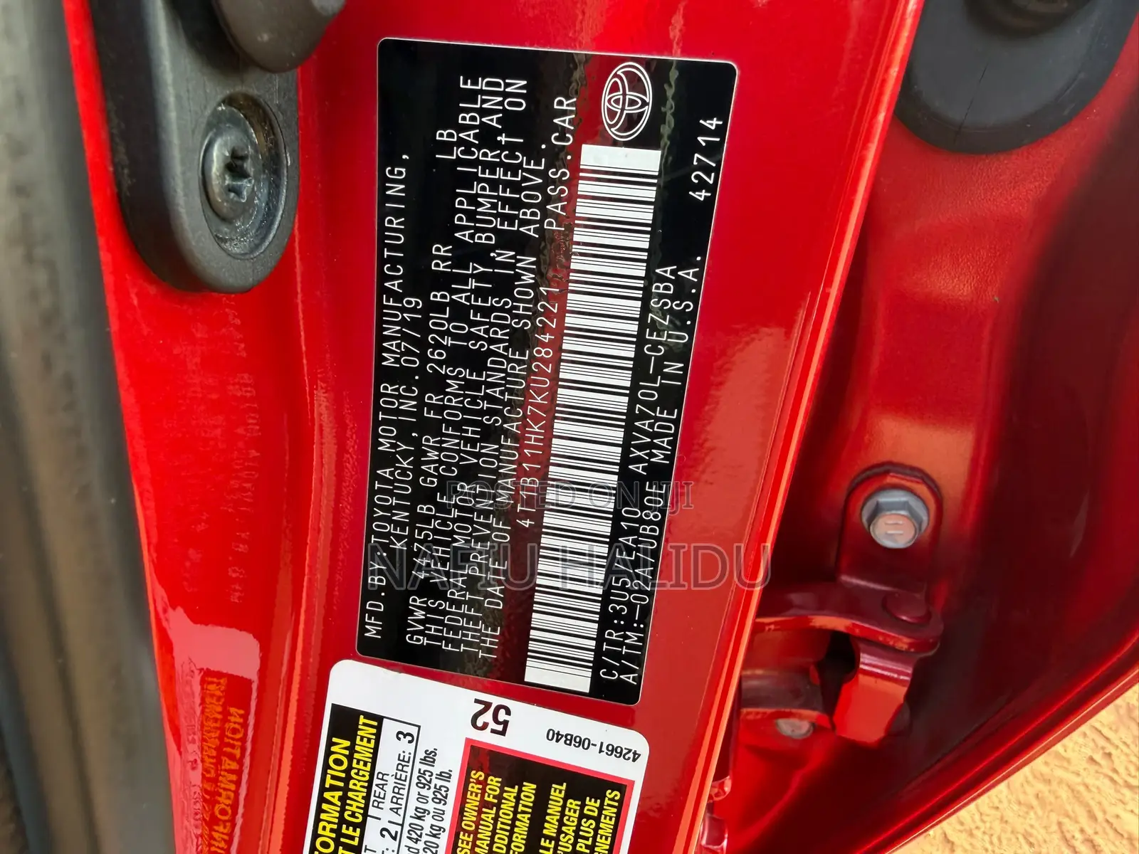 Toyota Camry 2020 Red