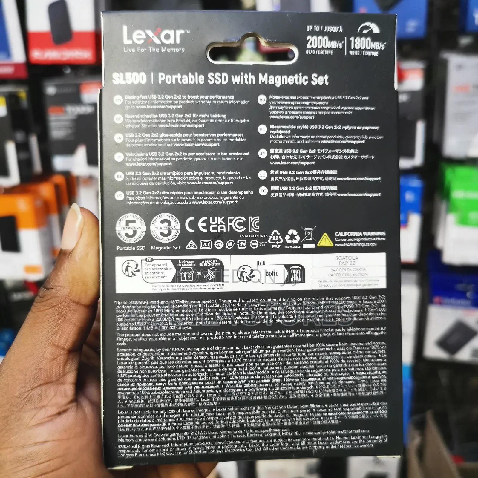 Lexar SL500 Portable SSD 2TB With Magnetic Set