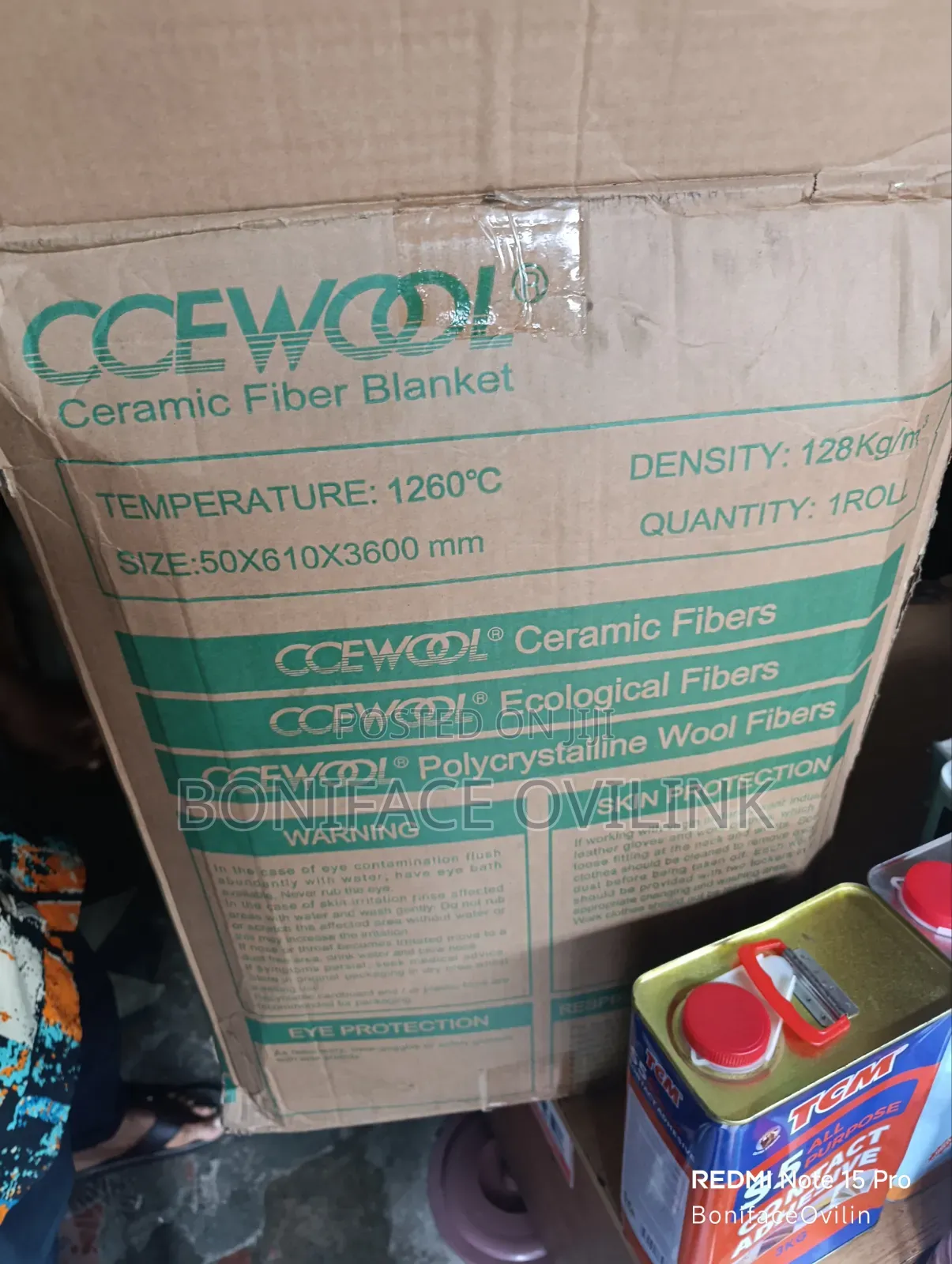 CCE WOOL Ceramic Fiber Blanket 2Inch T × 24Inch W × 12Ft H (1" Availab