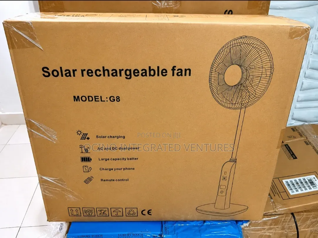 High Solar Rechargeable Standing Fan With Remote