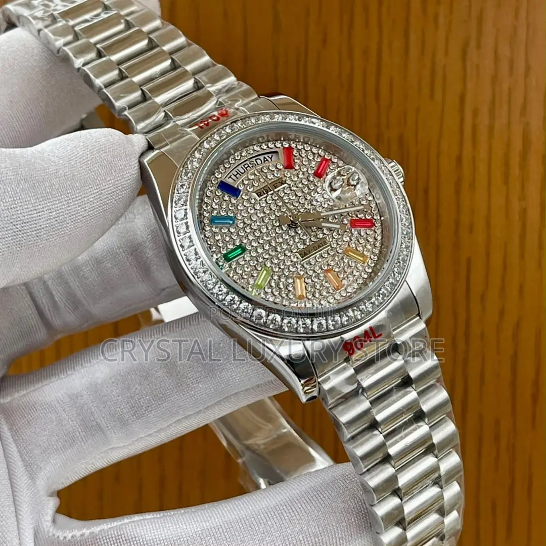 ROLEX Quality Luxury Men Automatic Engine Iced Face Wristwatch