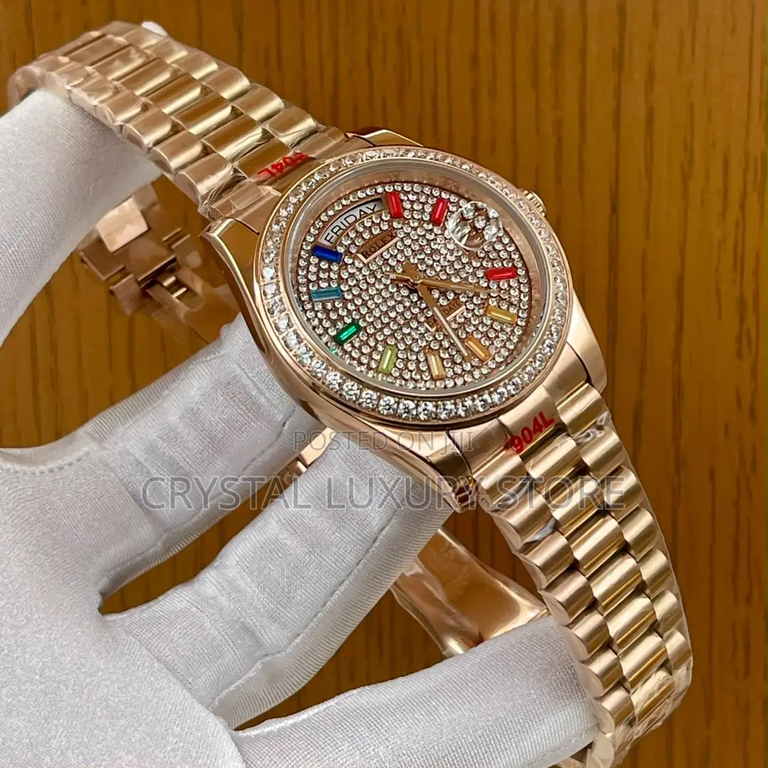ROLEX Quality Luxury Men Automatic Engine Iced Face Wristwatch