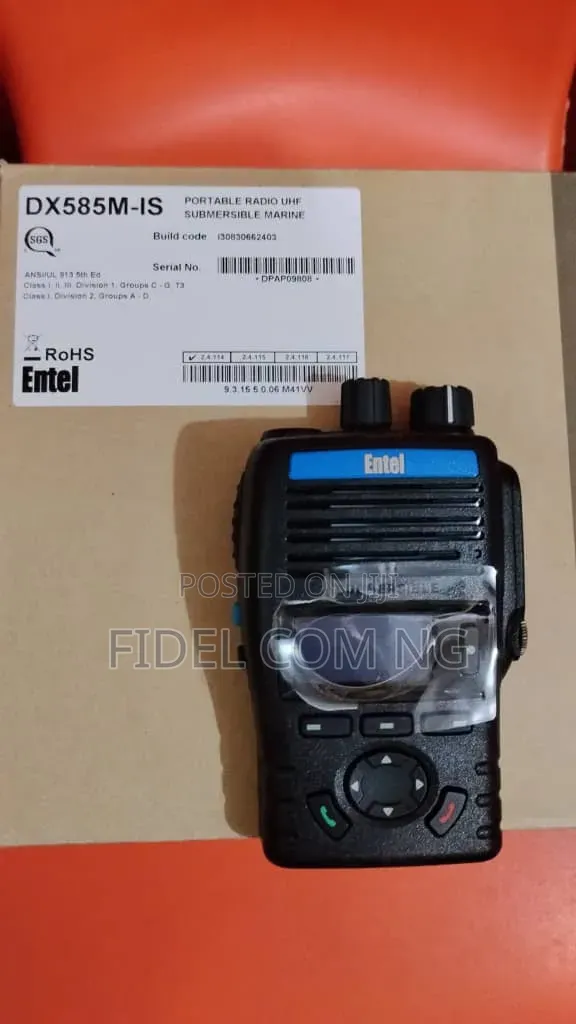 Entel DX585m-IS Intrinsically Safe Marine UHF Radio 
Submersible