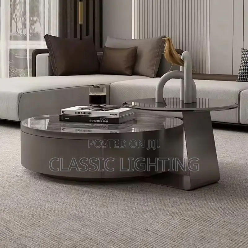 Italian Light Luxury Stainless Steel Solid Wood Drawer Living Room
