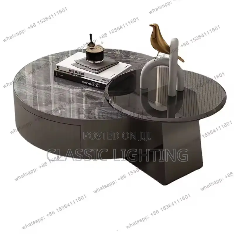 Italian Light Luxury Stainless Steel Solid Wood Drawer Living Room