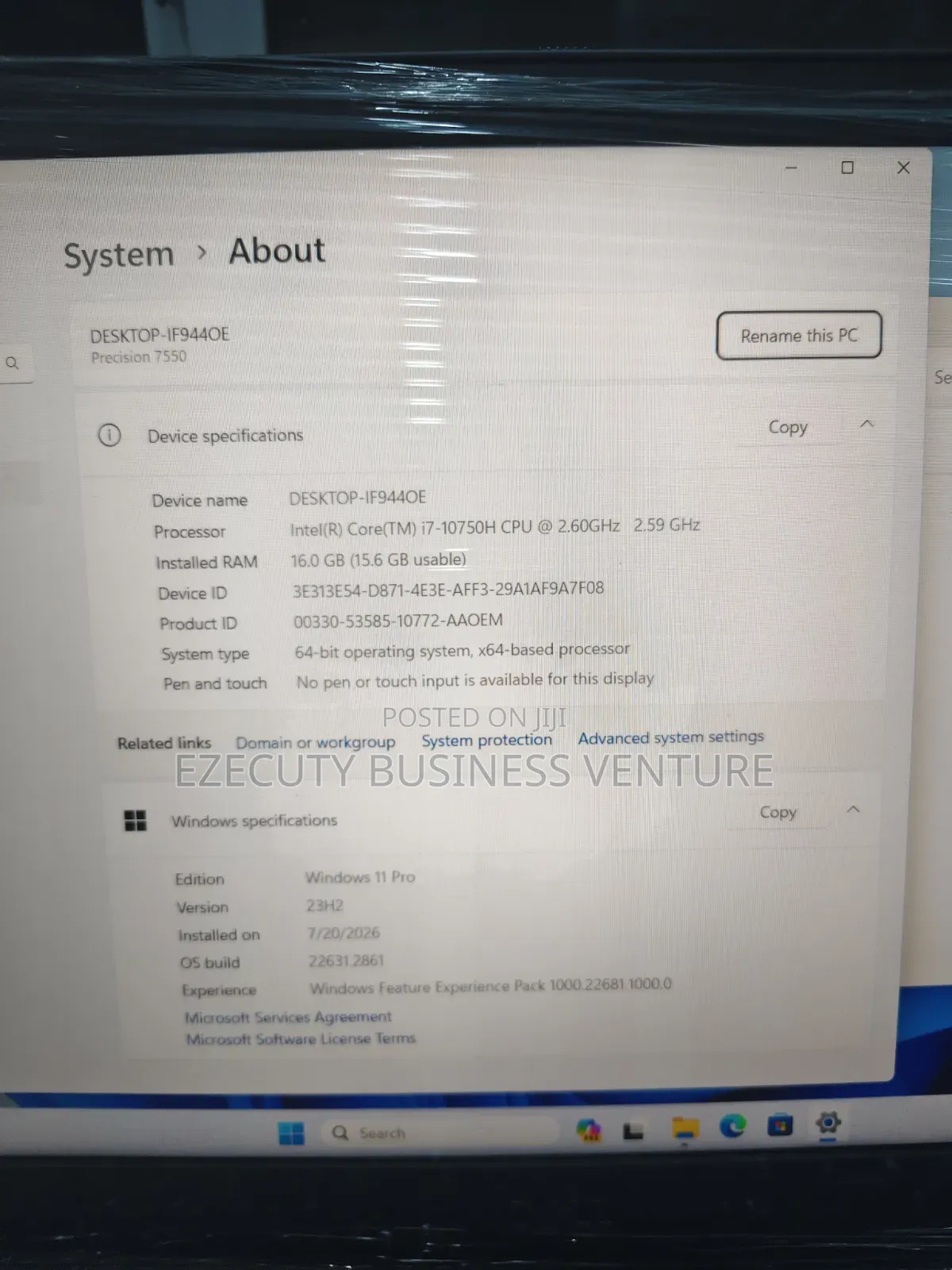 Laptop Dell Precision 7550 16GB Intel Core i7 SSD 512GB