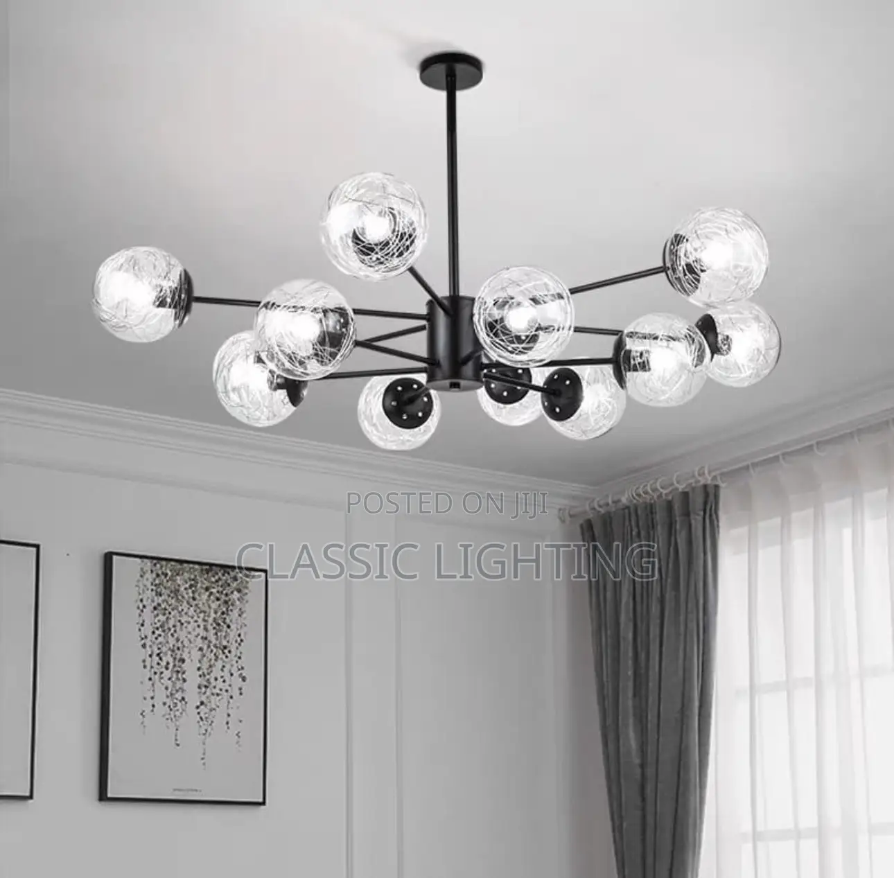 Modern Glass Ball Chandelier Lighting Fixtures Dining LED Pendant