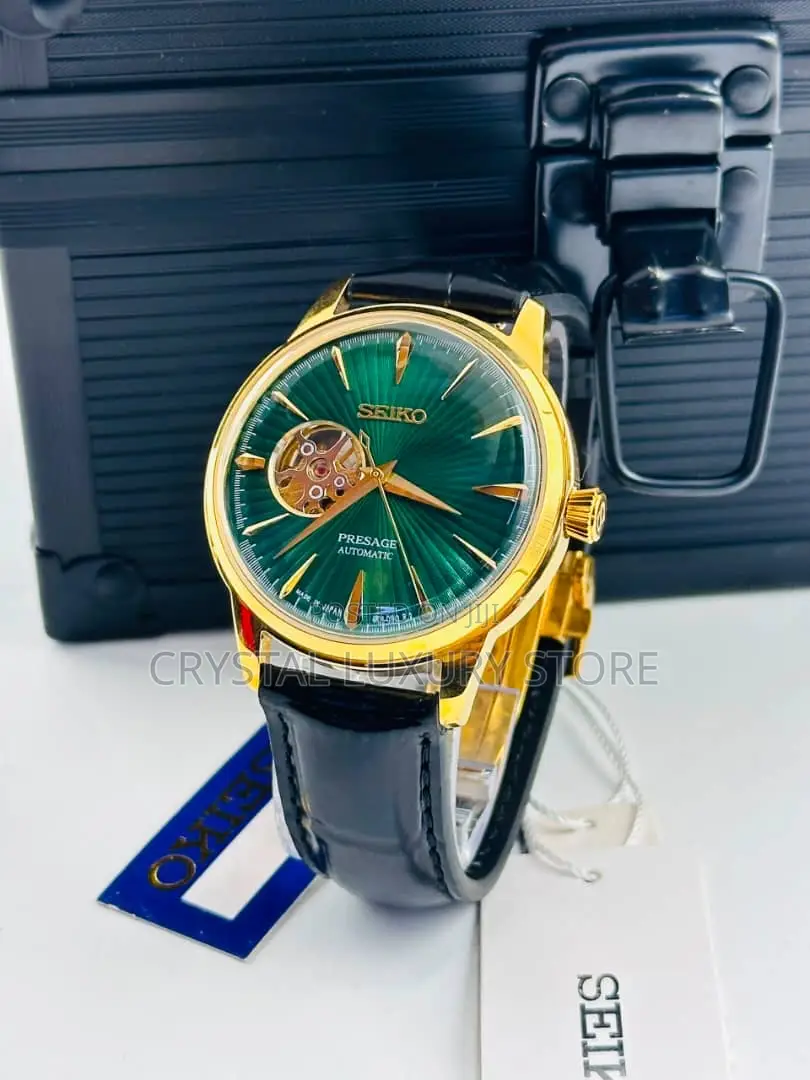 Seiko Quality Luxury Men Automatic Engine Genuine Leather Wristwatch