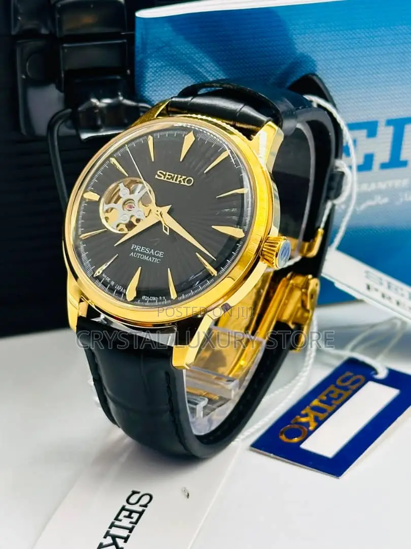 Seiko Quality Luxury Men Automatic Engine Genuine Leather Wristwatch