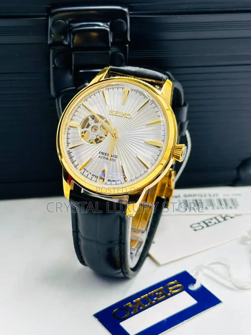 Seiko Quality Luxury Men Automatic Engine Genuine Leather Wristwatch