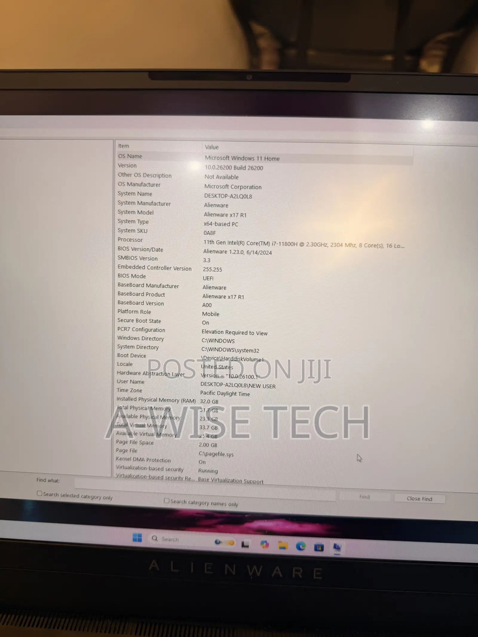 Laptop Alienware X17 r1 32GB Intel Core i7 SSD 1T