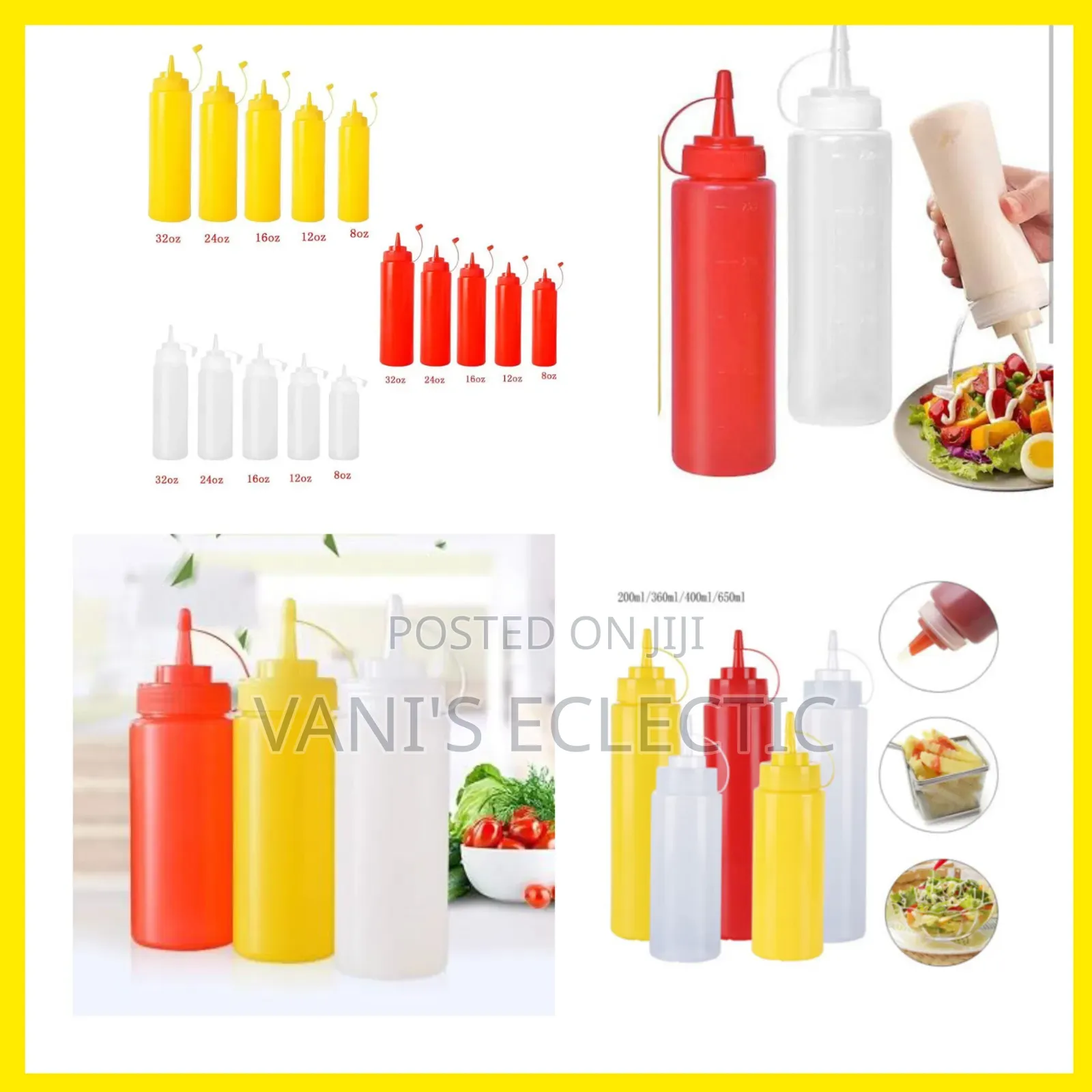 2-in-1 Plastic Squeeze Condiment Bottles