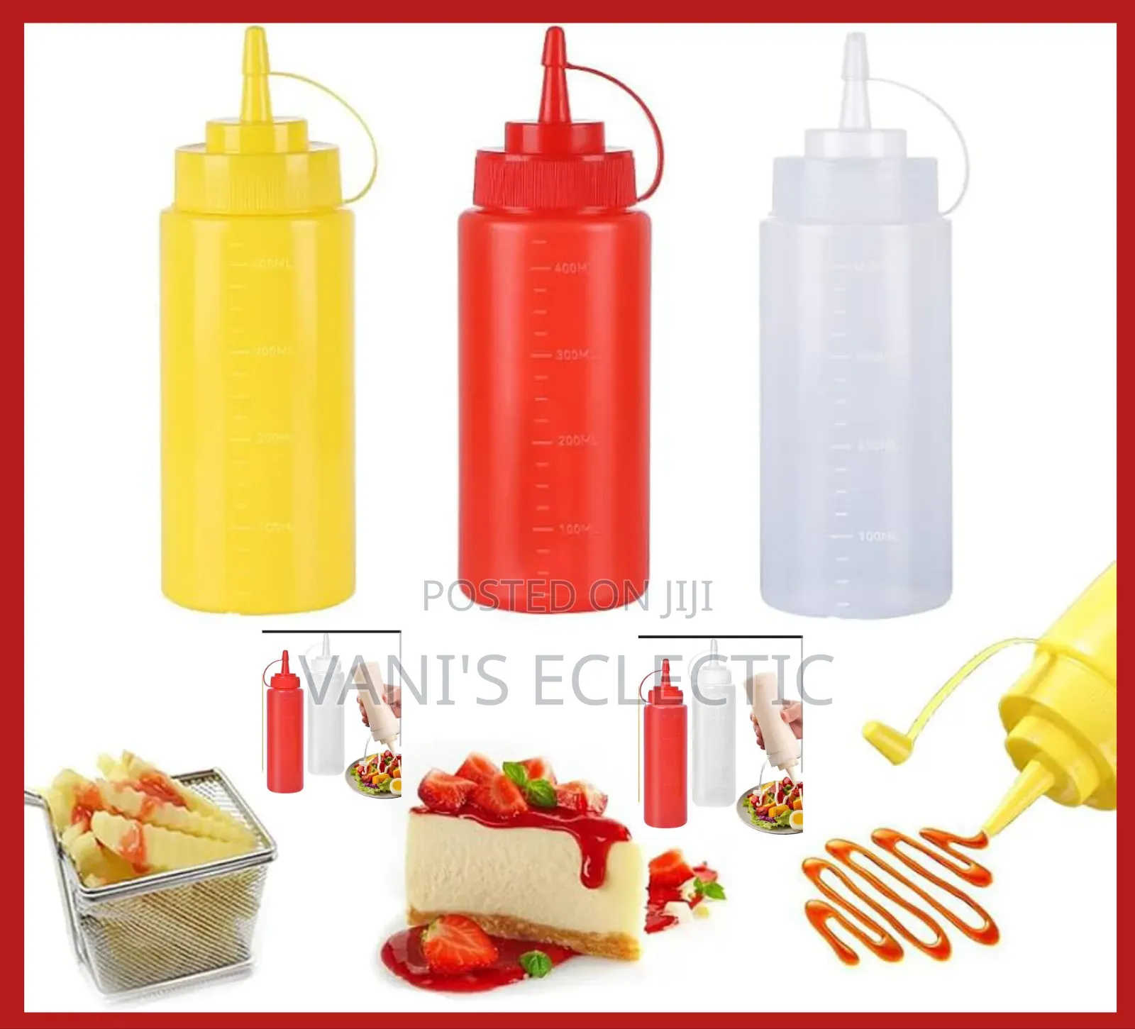 2-in-1 Plastic Squeeze Condiment Bottles