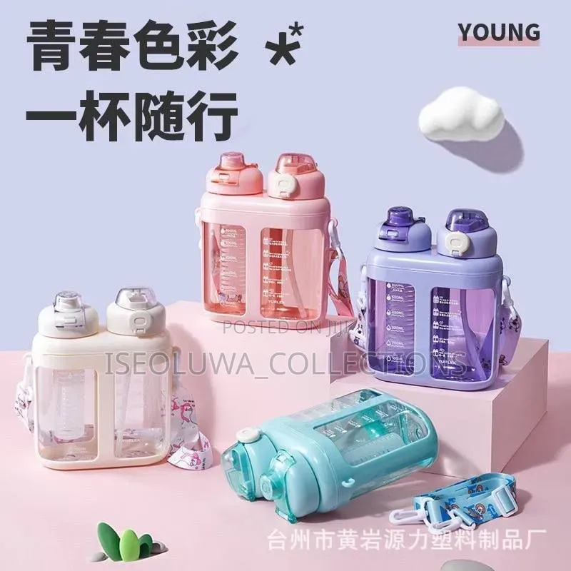 1600ml 2-in-1 Large Capacity Water Bottle With Strap