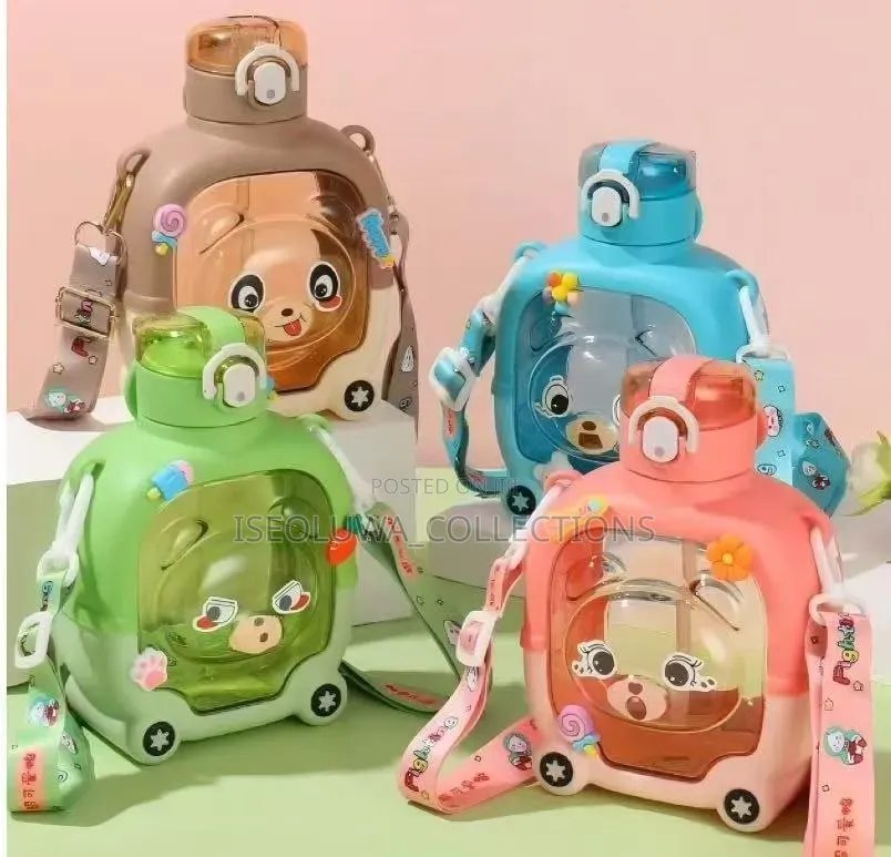 Kids Cartoon Water Bottle With Strap 1000ml