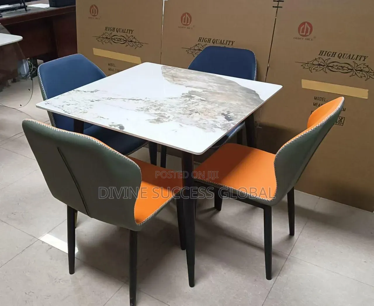 Quality Imported Marble Top Dining Table With 4 Chairs